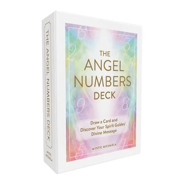 The Angel Numbers English Card Game - Daily Use for Discovering Spirit Guides' Divine Messages & Guidance, by Mystic Michaela, Adams Media Corporation, 1.3 lbs, 5.6"h x 4.1"l x 2.1"w (Psychology & Relationships Humanities Book)