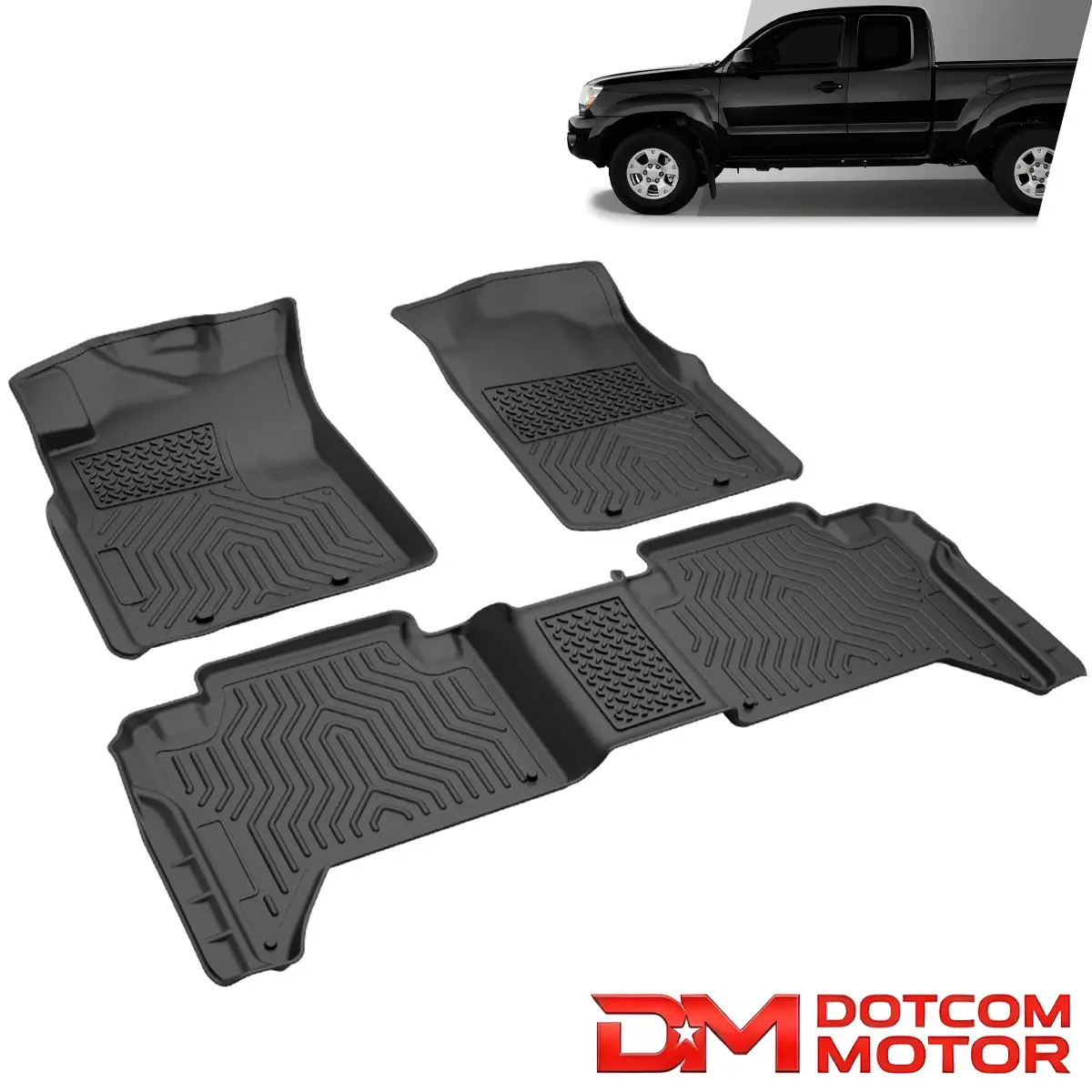 Floor Mats Liners Fit For Toyota Tacoma  2005-2011 Double Cab All Weather Car TPE