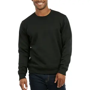 Men's Cotton Fleece Sweatshirt Heavyweight Crew Neck Long Sleeve Tops XS-3XL Regular Big & Tall Plain Menswear Simple Solid Sweaters Hoodie Pullover