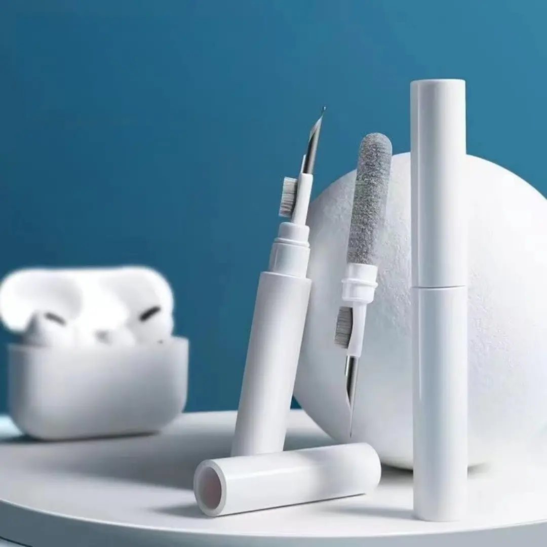 3PC Earbuds Cleaning Pen, 3in 1 Multifunction Cleaner Kit with Soft Brush for Wireless Earphones Headphones Charging Box Accessories, Computer, Keyboard, White