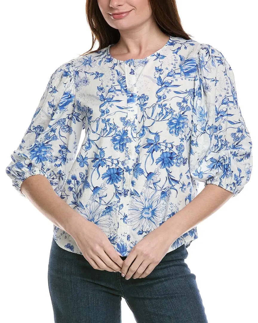 philosophy Floral Printed Linen-Blend Top