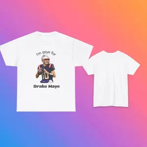 Unisex Cotton Graphic Tee - 'I’m Gaye for Drake Maye' Fan Shirt, LGBTQ+ Pride Apparel, Sports Fan Gift, Casual Wear, Unisex T-Shirt