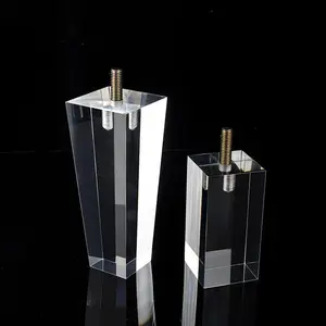4PCS/Sets Naxilai Acrylic Furniture DIY Legs Clear Glass Bookcase Feet Transparent Sofa Legs  for Coffee Table End Tables