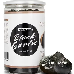 RioRand Black Garlic 920g Whole Peeled, 90-Day Aged 2.02 Lbs Jar, No Added Preservatives, Ready to Eat Sweet