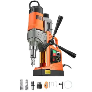 VEVOR Magnetic Drill, 1450W Motor 2 in Boring Diameter, 2878 lbf Portable Electric Mag Drill Press, with 6 Coring Bits, Variable Speed, Drilling Machine for Metal Surface, Home Improvement Industry