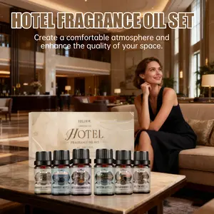 Eelhoe Hotel Aromatherapy Essential Oil Gift Set, 10ML X 6, 6 Scents, Fresh Long-Lasting Scent, Woody Aromatic Scent, Home Office Use, Practical Diffuser Oils, Aromatherapy Scented Oils