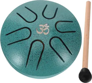 Mini Steel Tongue Chakra Drum Portable Ethereal Drum for Meditation Yoga Music Education & Beginner Kids Instrument 6 Notes Easy Learning Stylish Design