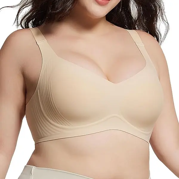 Women’s Wireless Light Support Bra Seamless T-Shirt Bra for Everyday Stability and Comfort minimizer