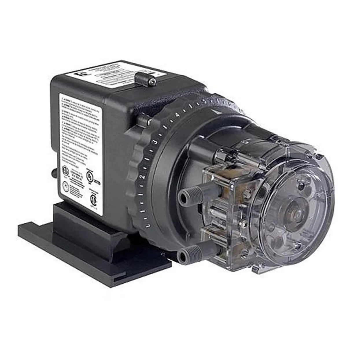 Stenner Pump 0.25 in. Classic 85 85M5 Single Head Adjustable Chemical Injection Pump, Single, 3-Point Roller Design, Anti-Siphon Protection, Easy Maintenance, No Valves Required