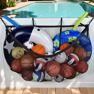 Over-the-Wall Mesh Pool Storage Bag - Large Hanging Organizer for Pool Toys, Floats & Accessories (Keeps Items Dry!)