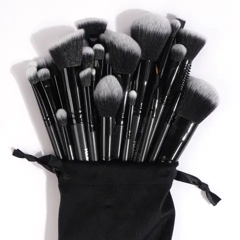 MAANGE Professional 30-Count Makeup Brushes Set with Velvet Storage Bag - Black, Organized and Protected, for Foundation, Powder, Blush, Concealer, Contour, Eyeshadow Blending, Beauty Cosmetics Tool Kit