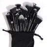 MAANGE Professional 30-Count Makeup Brushes Set with Velvet Storage Bag - Black, Organized and Protected, for Foundation, Powder, Blush, Concealer, Contour, Eyeshadow Blending, Beauty Cosmetics Tool Kit