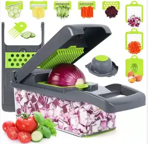 Vegetable Chopper - Chopping, Slicing, Dicing & Grinding Machine for Easy Meal Preparation, Steel & Plastic Design, Portable Slicer Cheese Grater fast cutting