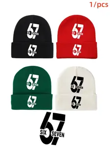 67 Cute Printed Knitted Hat, Beanie, Fleece Warm Hat, suitable for children and teenagers. Features cool patterns. 6-7 designs. Suitable for men and women as Christmas and vacation gifts. Winter/autumn warm hat