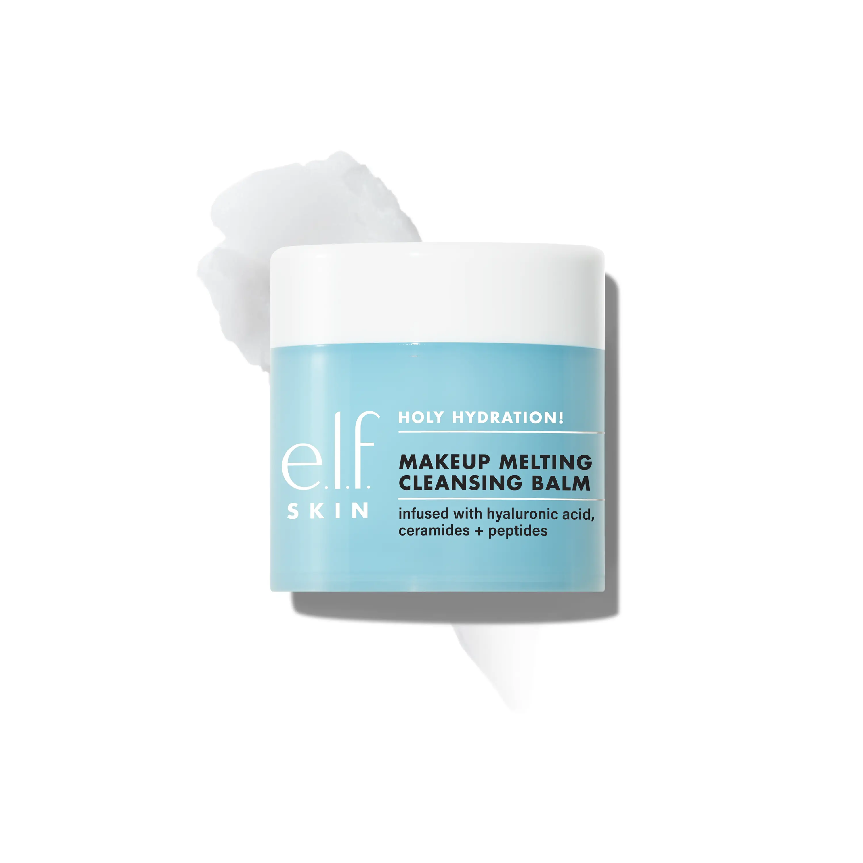 e.l.f. Holy Hydration! Makeup Melting Cleansing Balm for All Skin Types, Hydrating Makeup Remover w/ Hyaluronic Acid, Ceramides, Peptides 2oz. /56.5 G