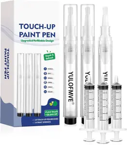 Fillable Touch Up Paint Pen Brush, 3 Pcs Paint Pen for Wall Touch Up, Refillable Paint Pens for Walls, Wood Floors, Cabinets, Windows, Doors (6 Pcs Pack of 1)