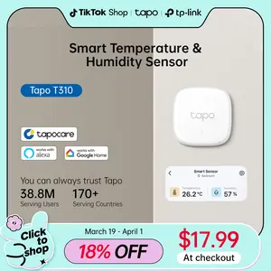 TP-Link & Tapo T310 Smart Temperature & Humidity Sensor – Swiss-Made ±0.54 °F / ±3 % RH Accuracy, Real-Time App Alerts, 1-Year CR2450 Battery, Free 2-Year Data Export, Home Automation, Requires Tapo Hub Digital Thermostat Control House Installation