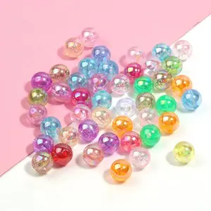 AB Axrylic Beads - Multicolor Transparent Round Beads for DIY Crafts & Jewelry Making 100 Pieces