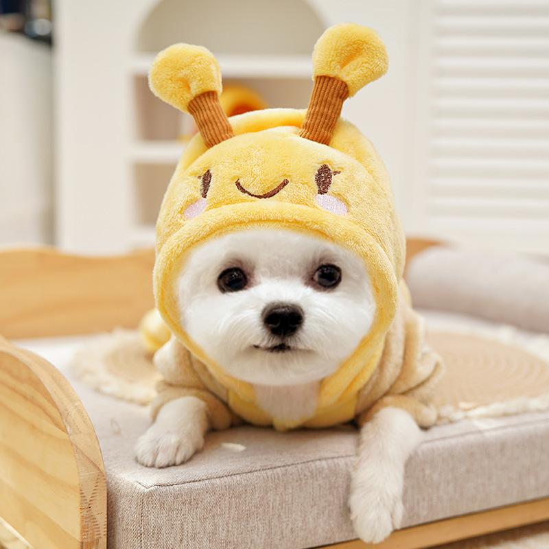 Pet Clothes Little Bee Costume Cosplay With Hat Leash Ring For Small Medium Dogs Cat Winter Thickened AL991277976462