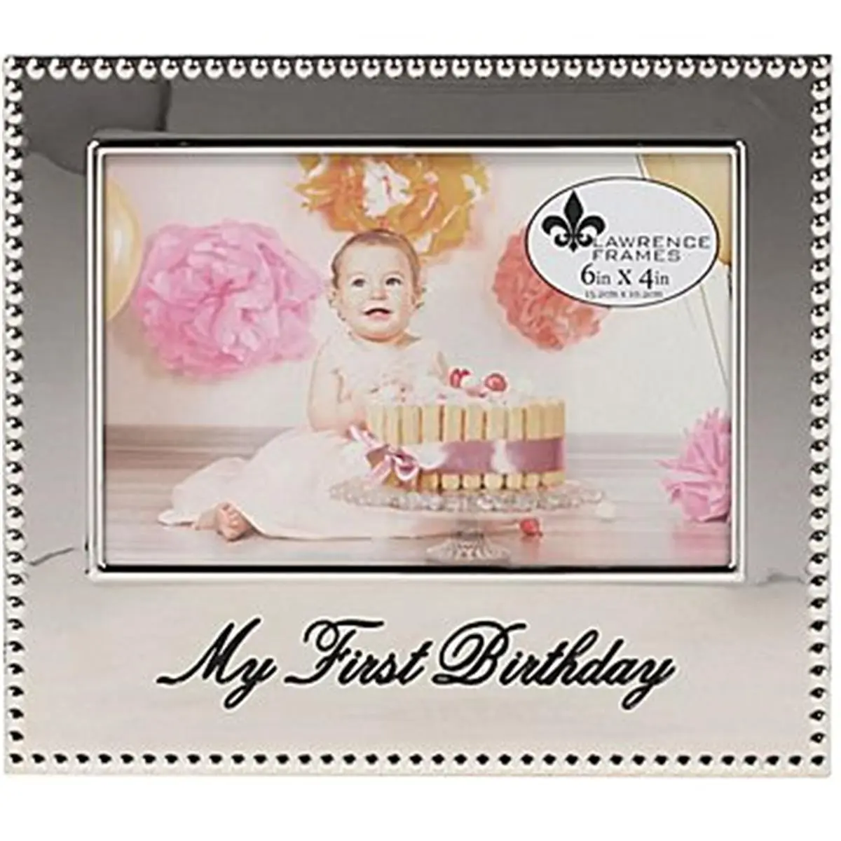 LawrenceFrames 4 x 6 in. My First Birthday Picture Frame, Silver