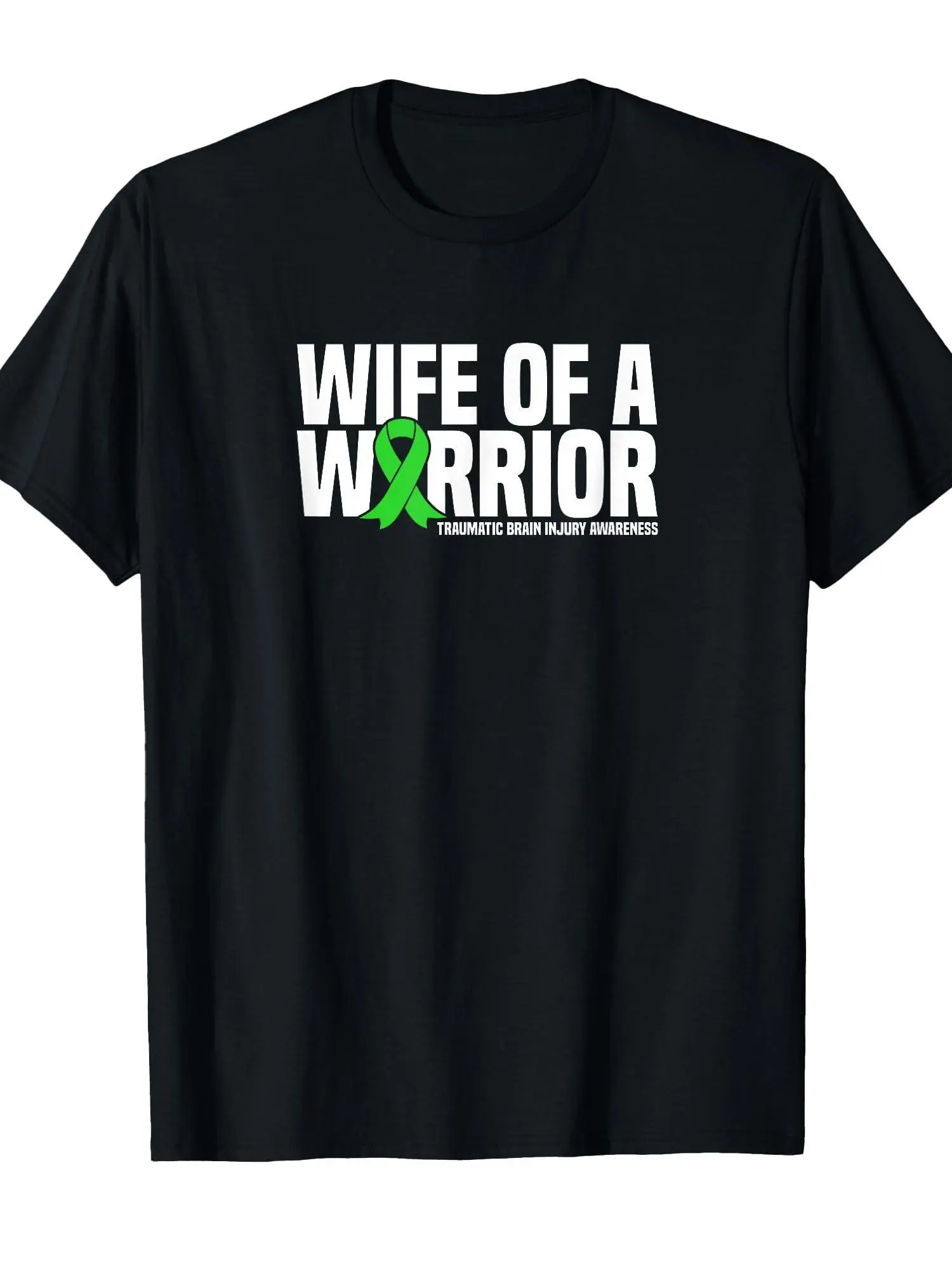 Wife of a Warrior Traumatic Brain Injury Awareness unisex soft cotton short sleeve t shirt, vintage graphic casual tee for men women teens, perfect birthday holiday gift for camping travel gym daily street casual wear
