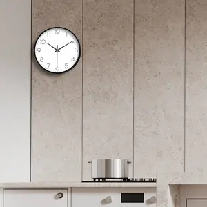 10in Modern Plastic Wall Clock - Rose Gold/Black/White Minimalist Design - Modern Home Living Room/Dining Room/Wall Decor, House Warming Gifts, Art Deco Wall Clock, Cottage Style, Shipment within 1-2 days