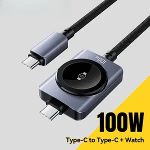 100W Fast Charging 2-in-1 Magnetic Cable Type-C to Type-C