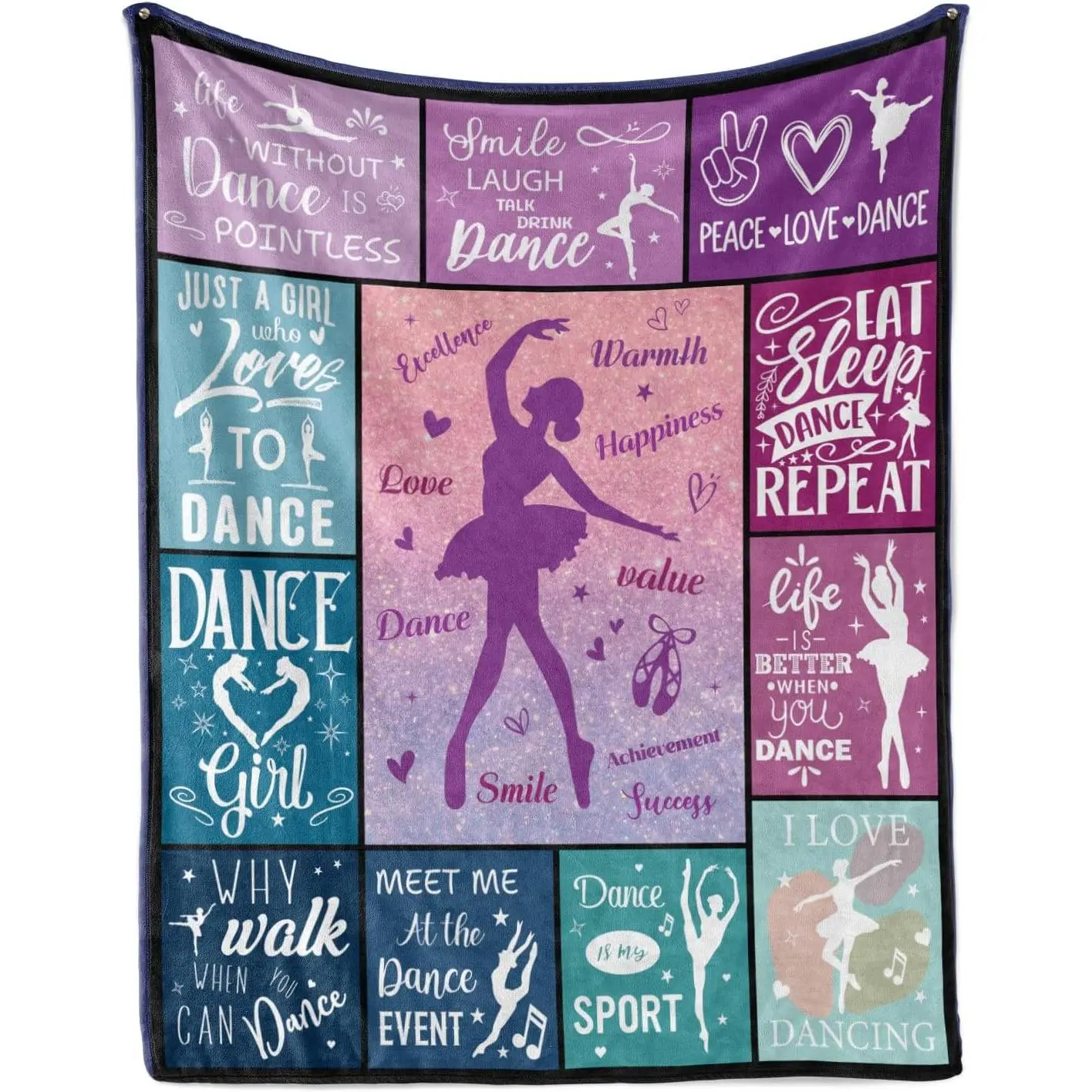 Dance Blanket Dance Present for Girls, Flannel Soft Warm Plush Sport Dance Throw Blanket for Girls Boys Teens Kids Dance Lovers All Season Couch Sofa Bed Living Room Decor 50"x60"