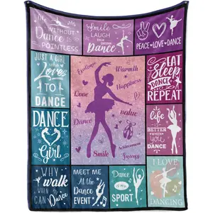 Dance Blanket Dance Present for Girls, Flannel Soft Warm Plush Sport Dance Throw Blanket for Girls Boys Teens Kids Dance Lovers All Season Couch Sofa Bed Living Room Decor 50"x60"