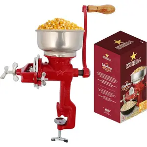 Cast Iron Manual Crank Corn Grain Grinder 14" Tall & 5" Hopper