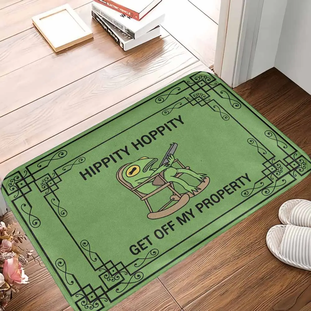 Funny Frog Meme Print Rubber Doormat - Anti-Slip, Durable, Absorbent Home Decor Mat for Front Porch, Kitchen, Housewarming Gifts
