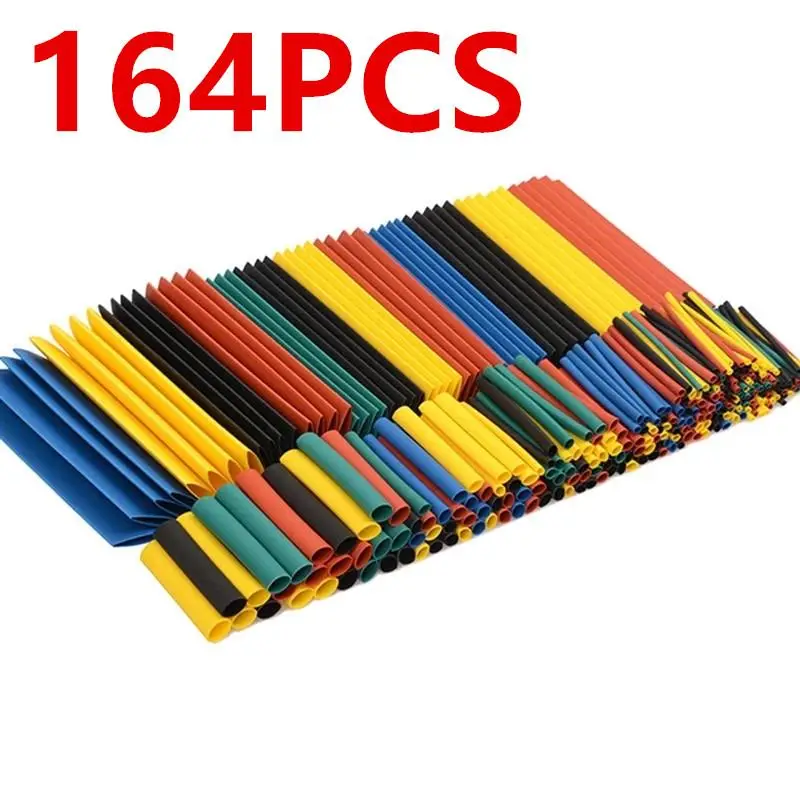 Heat Shrink Tube Kit, 164pcs/set Metal Cable Insulation PVC Tube Kit, Metal Cable Insulation Sleeve Set