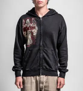 Affliction Men's Zip-Up Hoodie Shirt Prayer