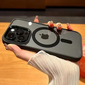 Luxury Magsafe Transparent Case For iPhone 17Air 17 16 15 14 13 12 11 Pro Max X XS XR Max Plus Mini Magnetic Bumper  Cover