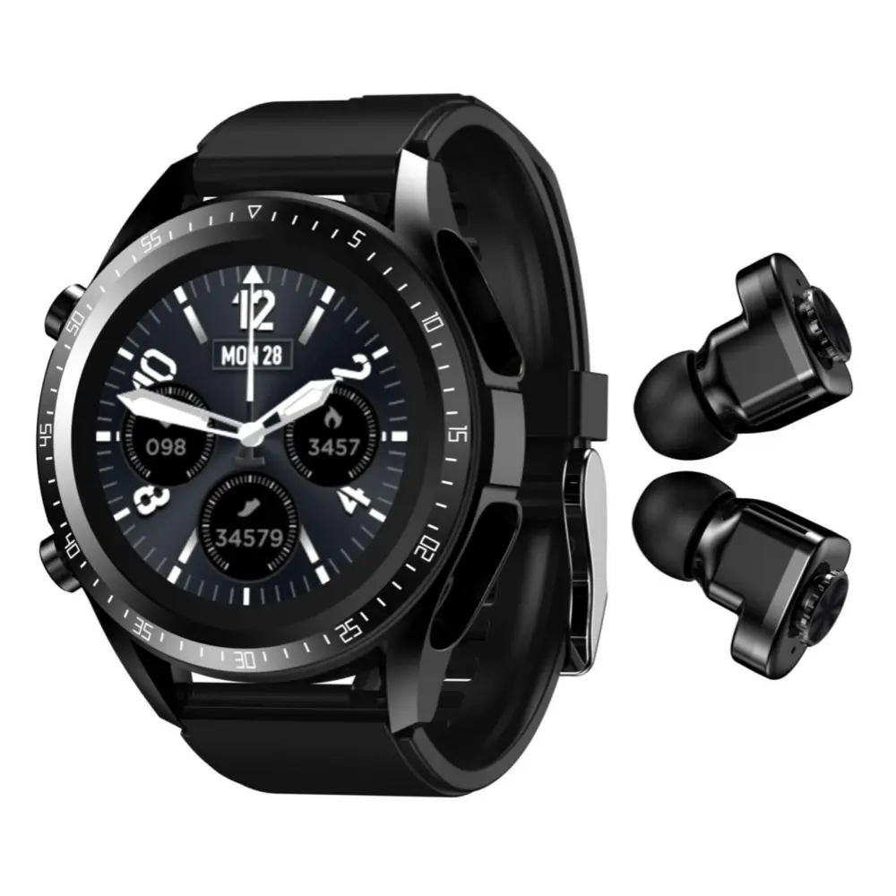 JM03 round screen  sport smart watch, Bluetooth headset, smart watch headset 2 in 1 , business high-end watch,  health monitoring, making and receiving calls,  music, suitable for women, men, and teenagers, birthday, holiday engagement gifts wearables