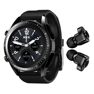 JM03 round screen  sport smart watch, Bluetooth headset, smart watch headset 2 in 1 , business high-end watch,  health monitoring, making and receiving calls,  music, suitable for women, men, and teenagers, birthday, holiday engagement gifts wearables