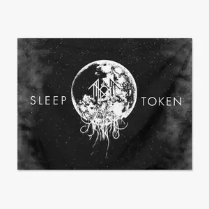 Sleep Token Tapestry Take Me Back to Eden Room Decor for Bedroom Wall Art Decoration tapestry wall hanging Flag Banner 40x30 Inch Starry Sky Pattern Home Textile Gift White