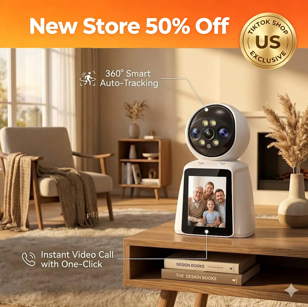 Smart Baby Monitor Camera with 2.8 Inch Screen, One Click Video Call 720P WiFi Indoor Security Cam, Night Vision LED Light, Motion Detection Alarm, TPU Plug-in Home Pet Nanny Cam for Elder Kids cameras for home webcam
