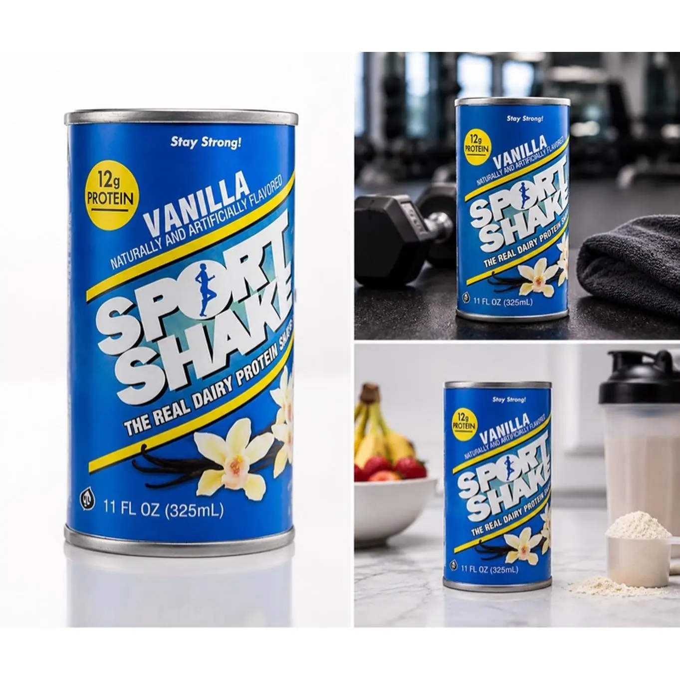 3-Pack Premium High Protein Vanilla Flavor Dairy Beverage, 12g Protein Meal Replacement Shake, 11 fl oz (325mL) Convenient Ready-to-Drink for Strength Support