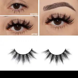 Eyelash Set Long Russian - Transform Your Look with These Elegant Lashes Before & After Displayed