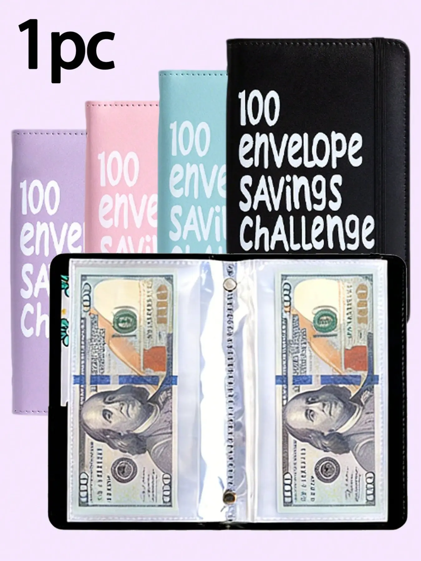 100 Envelopes Money Saving Challenge Book, Mini Budget Binder with Cash Storage Envelopes, Personalized Date System, Couple Financial Planner