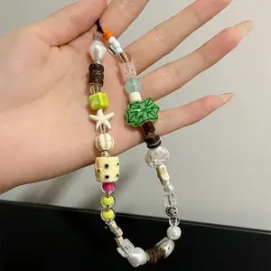 Unique Dog and Island Original Phone Charm, Handmade Beaded Ccd Camera Strap, Anti-Loss Rope, Phone Lanyard, Phone Chains, Phone Wristlet, Accessories, Perfect Gift for Family and Friends