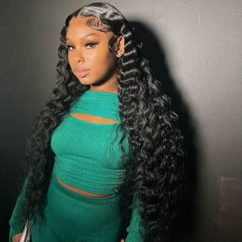 BLING HAIR Thick Glueless Heat Friendly Human Hair Lace Front Wig - 13x6 Deep Wave, 13x4 Kinky Curly HD Transparent Lace Wear Wig for Black Women, Bling Hair Wigs