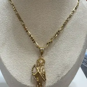 14k gold plated Gold plated saint death Santa muerto