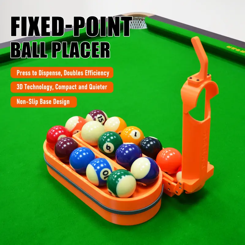 GODUNSHER 3D Printed Billiards & Snooker Training Rack - 3D Technology Ball Rack, Compact Training Equipment, Holds 16 Balls, Fast Setup Tool, Portable Accessory, Includes Screwdriver & Rubber Bands