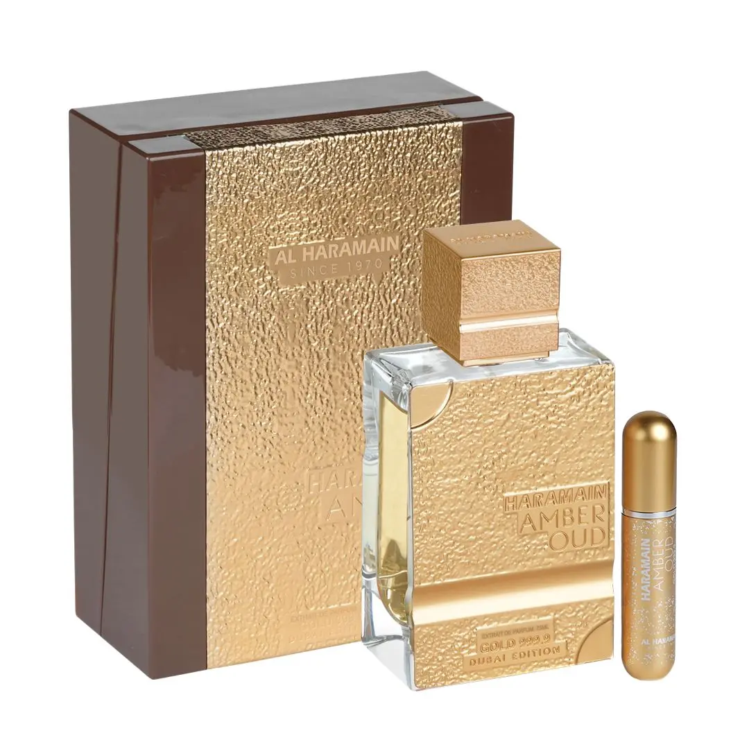 Al-Haramain Haramain Amber Oud Gold 999.9 Dubai Limited Edition Extrait De Parfum (75ml) - Unisex EDP Fragrances, Aromatic Longlasting Scented Oud, Year-Round Wear Amber Vanilla, Aromatic Unisex Fragrance