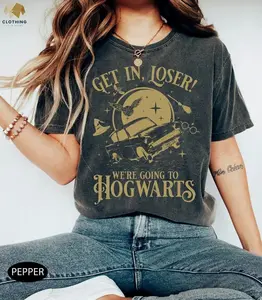 Wizard Flying Car Shirt, Get In Loser We're Going To #Hogwart Shirt, HP Shirt, Universal Studios Shirt, Wizard Shirts, Gift For Fan UIA678
