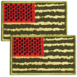 2-Pcs American Flag Patch Set, Embroidered Funny Patches Watermelon