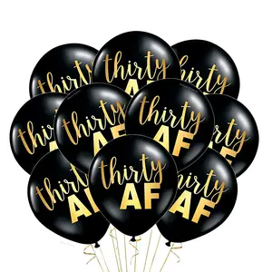 Malayan Products 30 AF Balloons Latex 12ct 30 Years Old Party Event Decorations 12in Standard Size Ideal for 30th Birthday