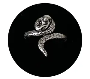 Sterling Silver Cobra Snake Ring - Elegant Design with Detailed Features